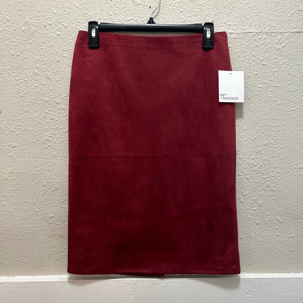 89th+Madison Faux Suede Wine Skirt NWT Small
